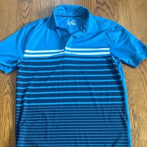 Under Armour Men's Polo with Blue and White Stripes